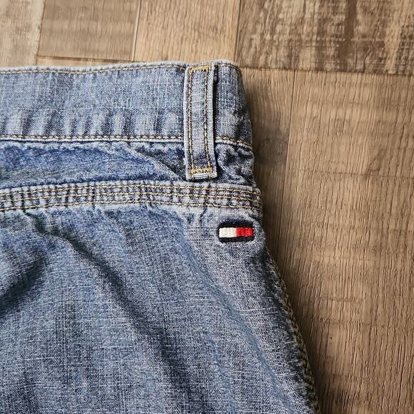 Vintage Tommy Hilfiger Wide Leg Jeans Size 8 Light Wash Hook Zip Y2K Preppy 2001 - Picture 6 of 11